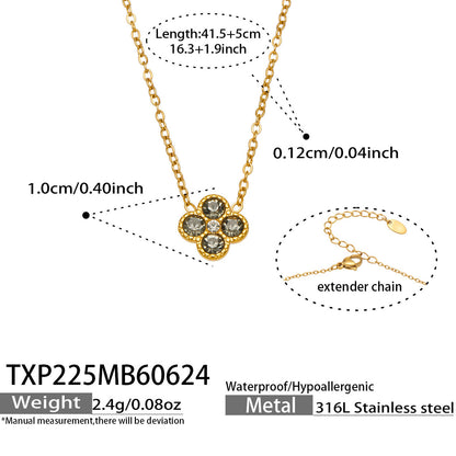 316L Stainless Steel 18K PVD Gold Clover Necklace & Earring Collection made with 316L stainless steel and 18K PVD gold finish for wholesale jewelry buyers - image 17