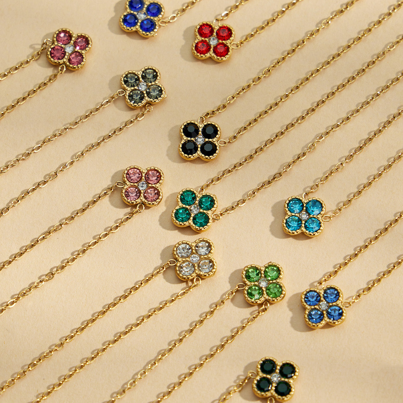 316L Stainless Steel 18K PVD Gold Clover Necklace & Earring Collection made with 316L stainless steel and 18K PVD gold finish for wholesale jewelry buyers - image 4