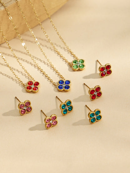 Elegant 316L Stainless Steel Clover Earrings in gold