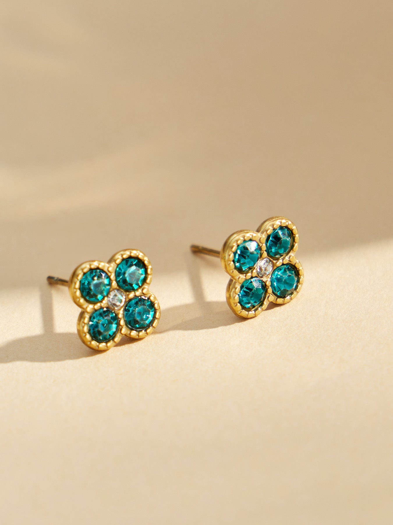 Close-up of colorful 316L Stainless Steel Clover Earrings