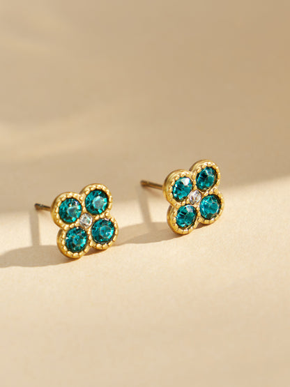 Close-up of colorful 316L Stainless Steel Clover Earrings