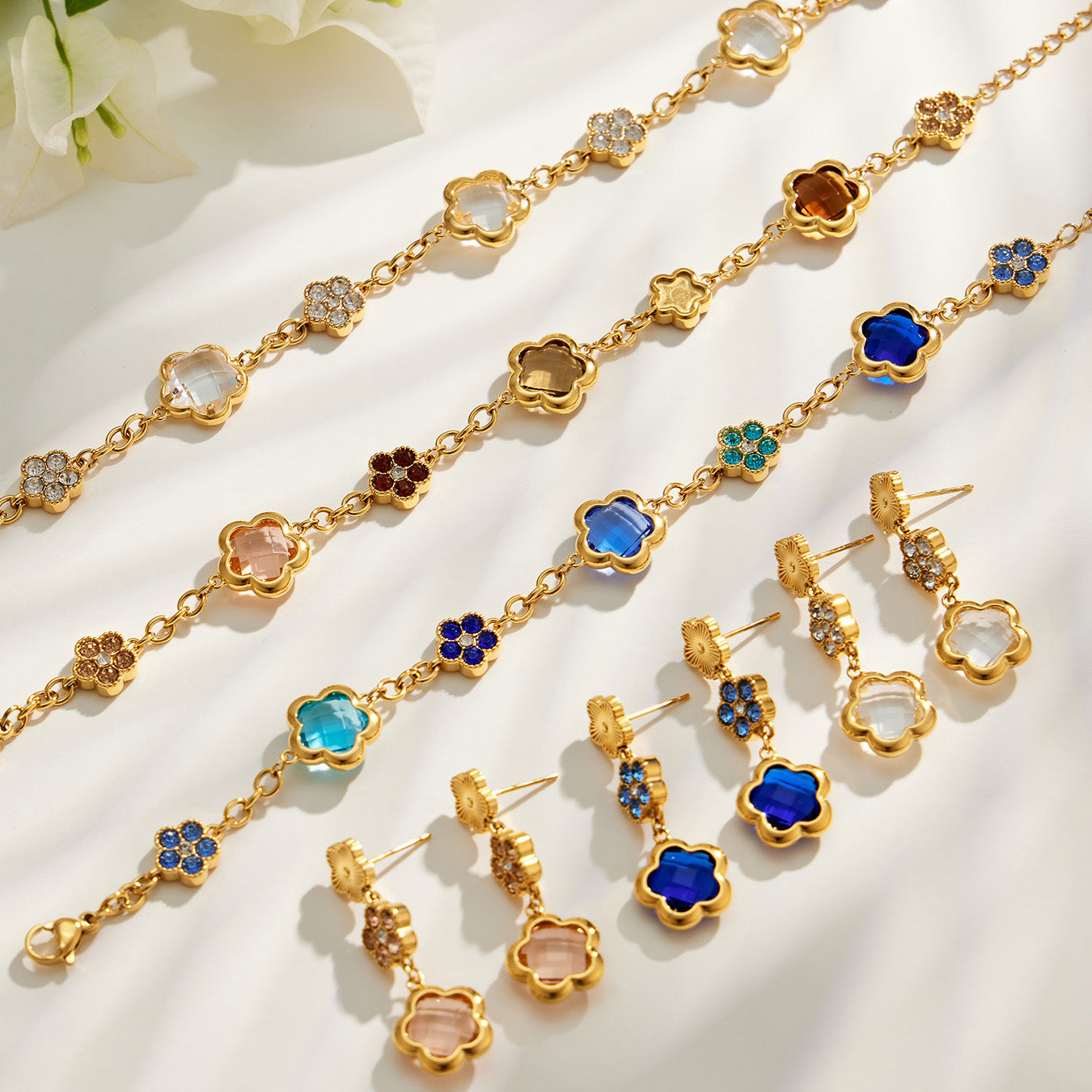 316L Stainless Steel 18K PVD Gold Clover Flower Jewelry Collection made with 316L stainless steel and 18K PVD gold finish for wholesale jewelry buyers - image 17