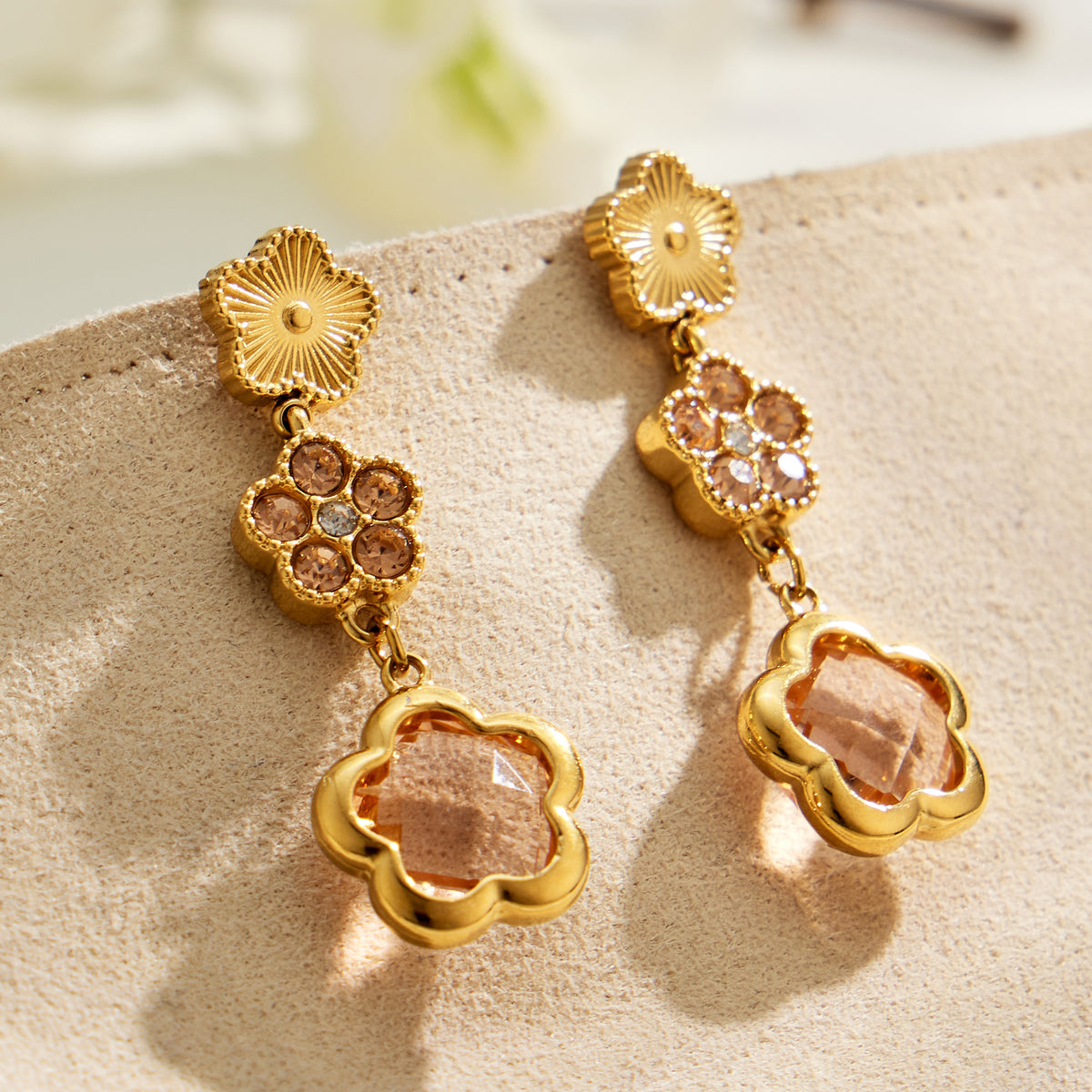 316L Stainless Steel 18K PVD Gold Clover Flower Jewelry Collection made with 316L stainless steel and 18K PVD gold finish for wholesale jewelry buyers - image 19