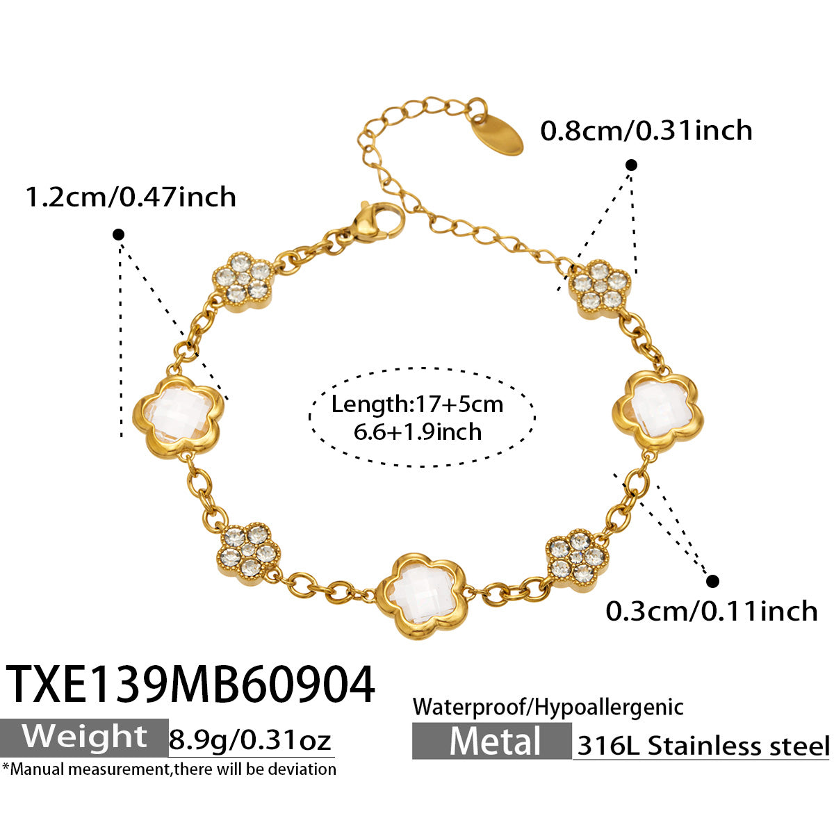 316L Stainless Steel 18K PVD Gold Clover Flower Jewelry Collection made with 316L stainless steel and 18K PVD gold finish for wholesale jewelry buyers - image 3