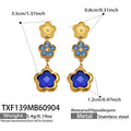 Earrings / 蓝锆石花朵Gold / Default