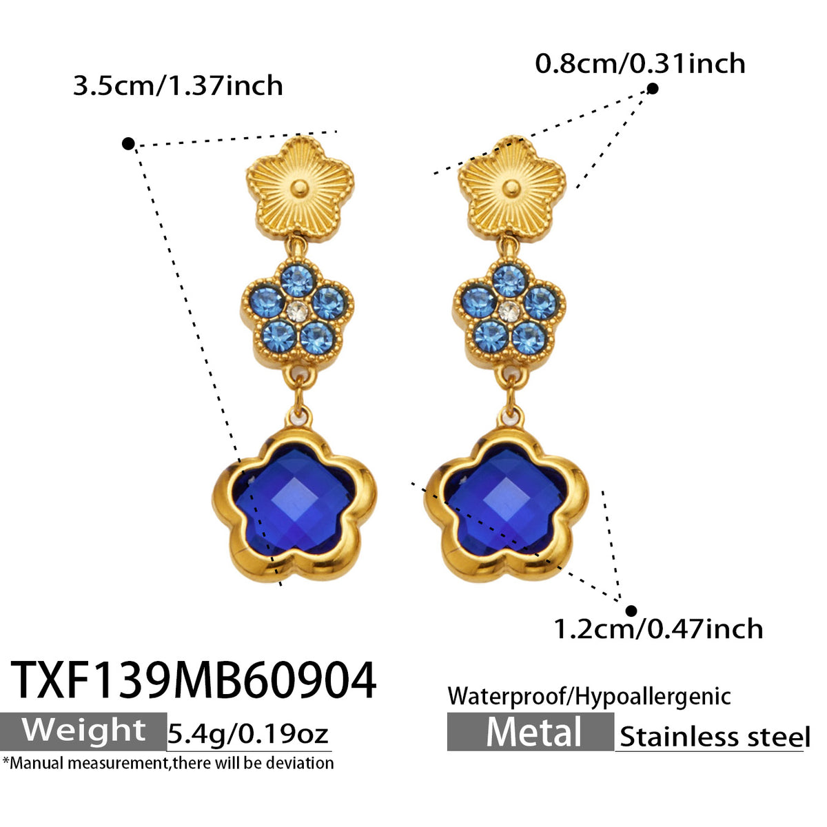 316L Stainless Steel 18K PVD Gold Clover Flower Jewelry Collection made with 316L stainless steel and 18K PVD gold finish for wholesale jewelry buyers - image 4