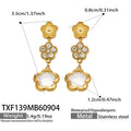 Earrings / White Zircon花朵Gold / Default