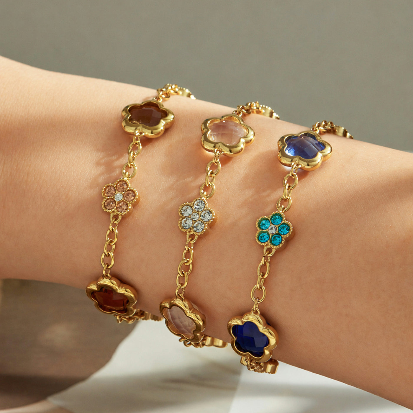 316L Stainless Steel 18K PVD Gold Clover Flower Jewelry Collection made with 316L stainless steel and 18K PVD gold finish for wholesale jewelry buyers - image 7