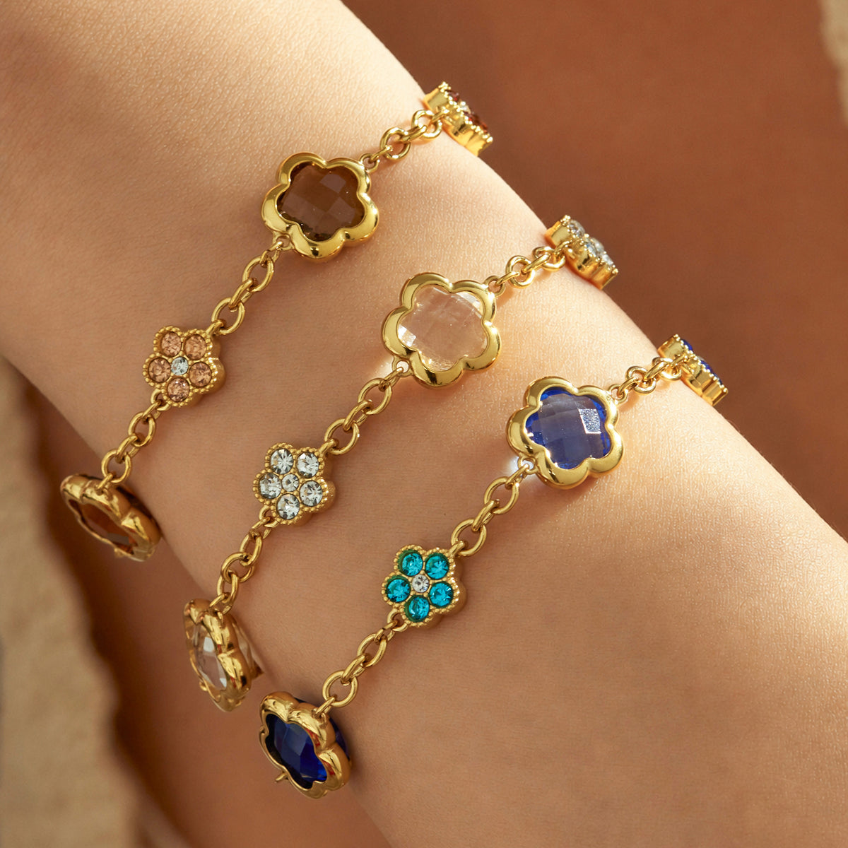 316L Stainless Steel 18K PVD Gold Clover Flower Jewelry Collection made with 316L stainless steel and 18K PVD gold finish for wholesale jewelry buyers - image 8