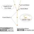 P592 Gold 5A Zircon Clover Y Necklace 39+5cm