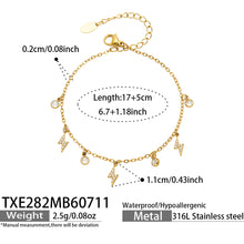 316L Stainless Steel 18K PVD Gold Clover Lightning Zircon Necklace made with 316L stainless steel and 18K PVD gold finish for wholesale jewelry buyers - image 6