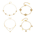 316L Stainless Steel 18K PVD Gold Clover Pendant Necklace