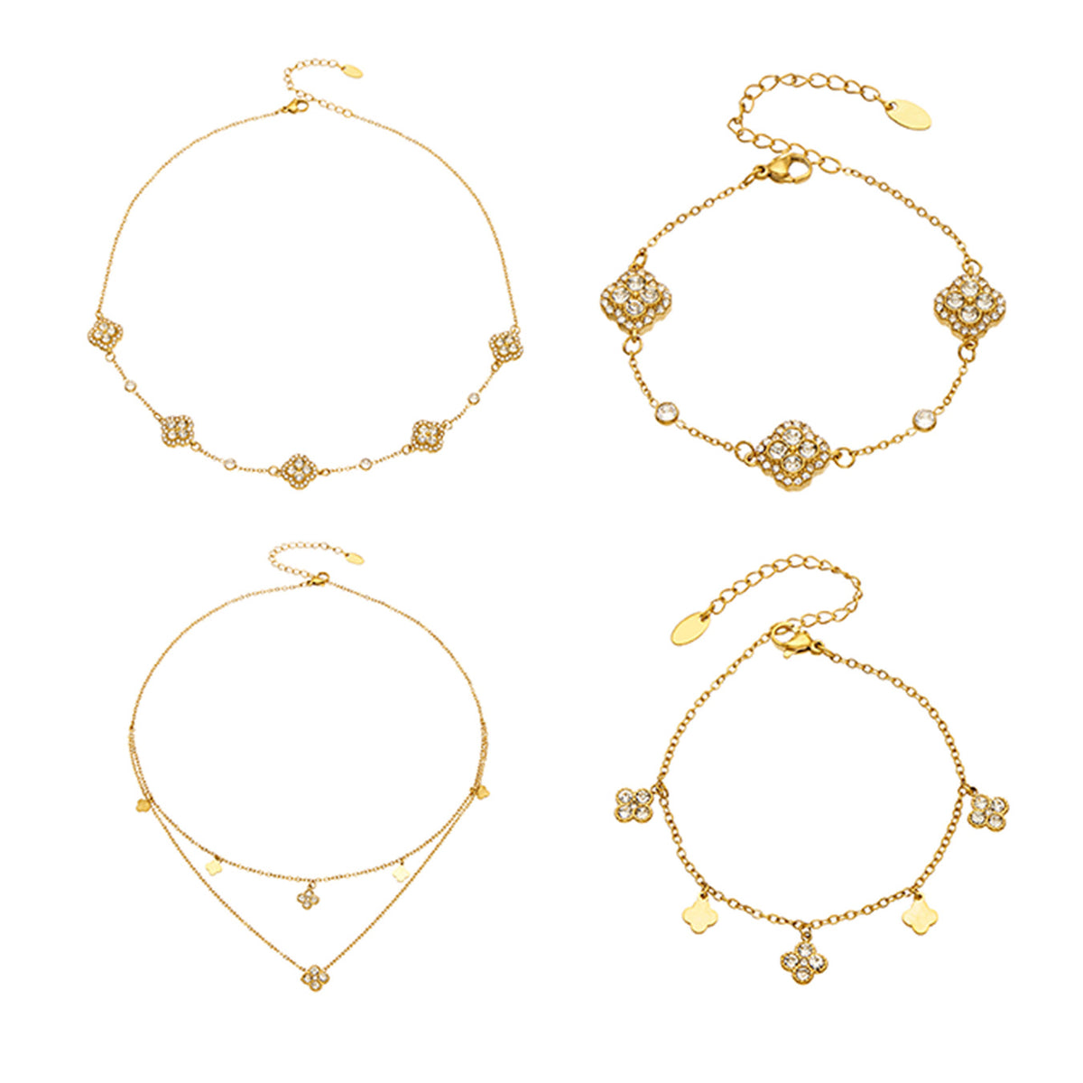 316L Stainless Steel 18K PVD Gold Clover Pendant Necklace made with 316L stainless steel and 18K PVD gold finish for wholesale jewelry buyers - image 14