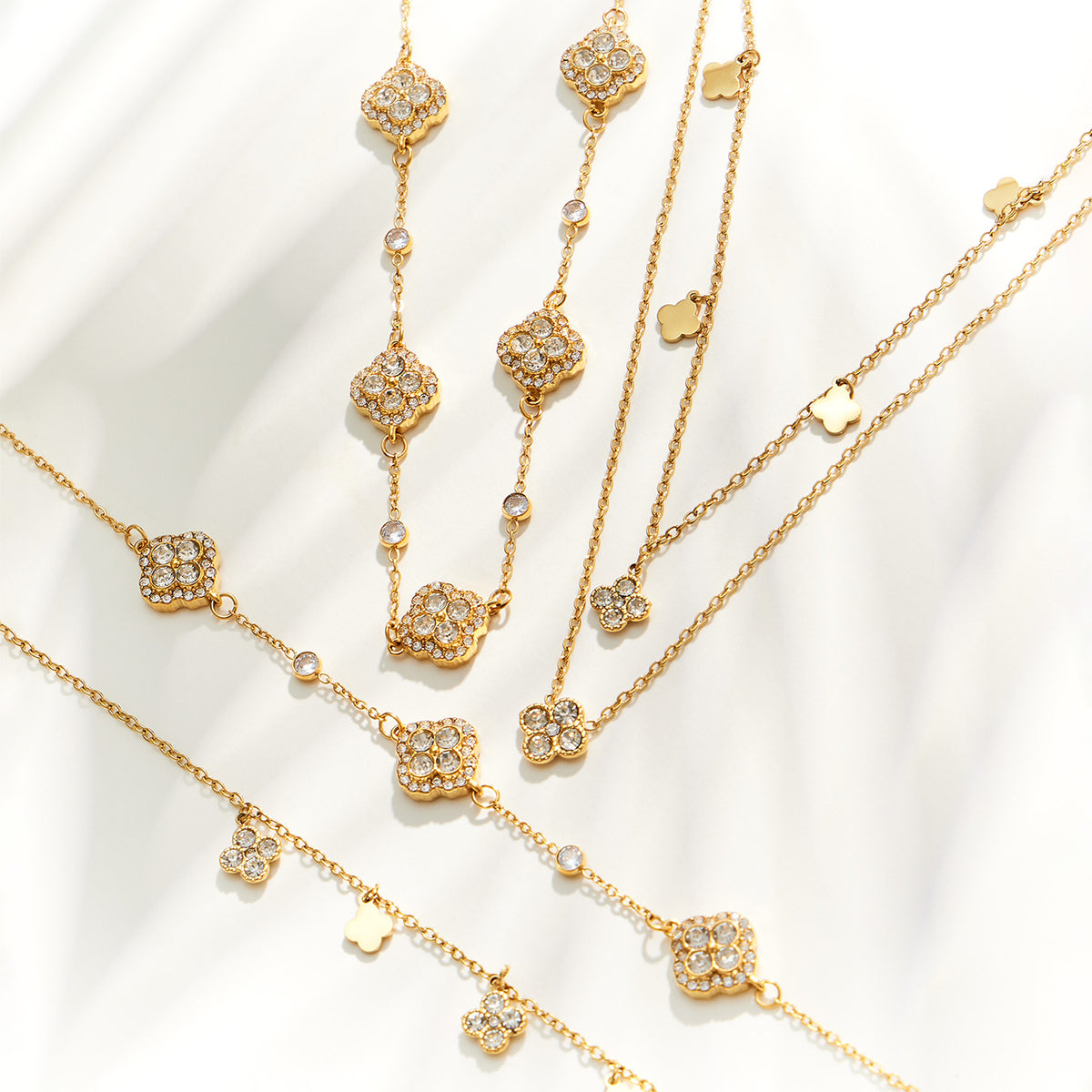 316L Stainless Steel 18K PVD Gold Clover Pendant Necklace made with 316L stainless steel and 18K PVD gold finish for wholesale jewelry buyers - image 9