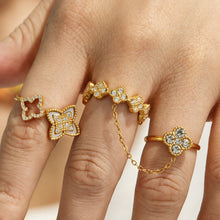 316L Stainless Steel 18K PVD Gold Clover Shell Ring Set made with 316L stainless steel and 18K PVD gold finish for wholesale jewelry buyers - image 11