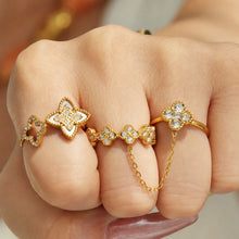316L Stainless Steel 18K PVD Gold Clover Shell Ring Set made with 316L stainless steel and 18K PVD gold finish for wholesale jewelry buyers - image 13