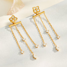 316L Stainless Steel 18K PVD Gold Clover Tassel Earring made with 316L stainless steel and 18K PVD gold finish for wholesale jewelry buyers - image 7