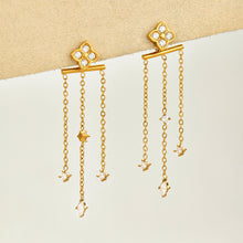316L Stainless Steel 18K PVD Gold Clover Tassel Earring made with 316L stainless steel and 18K PVD gold finish for wholesale jewelry buyers - image 9