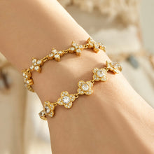 Clover Zircon Bracelet in Steel Color