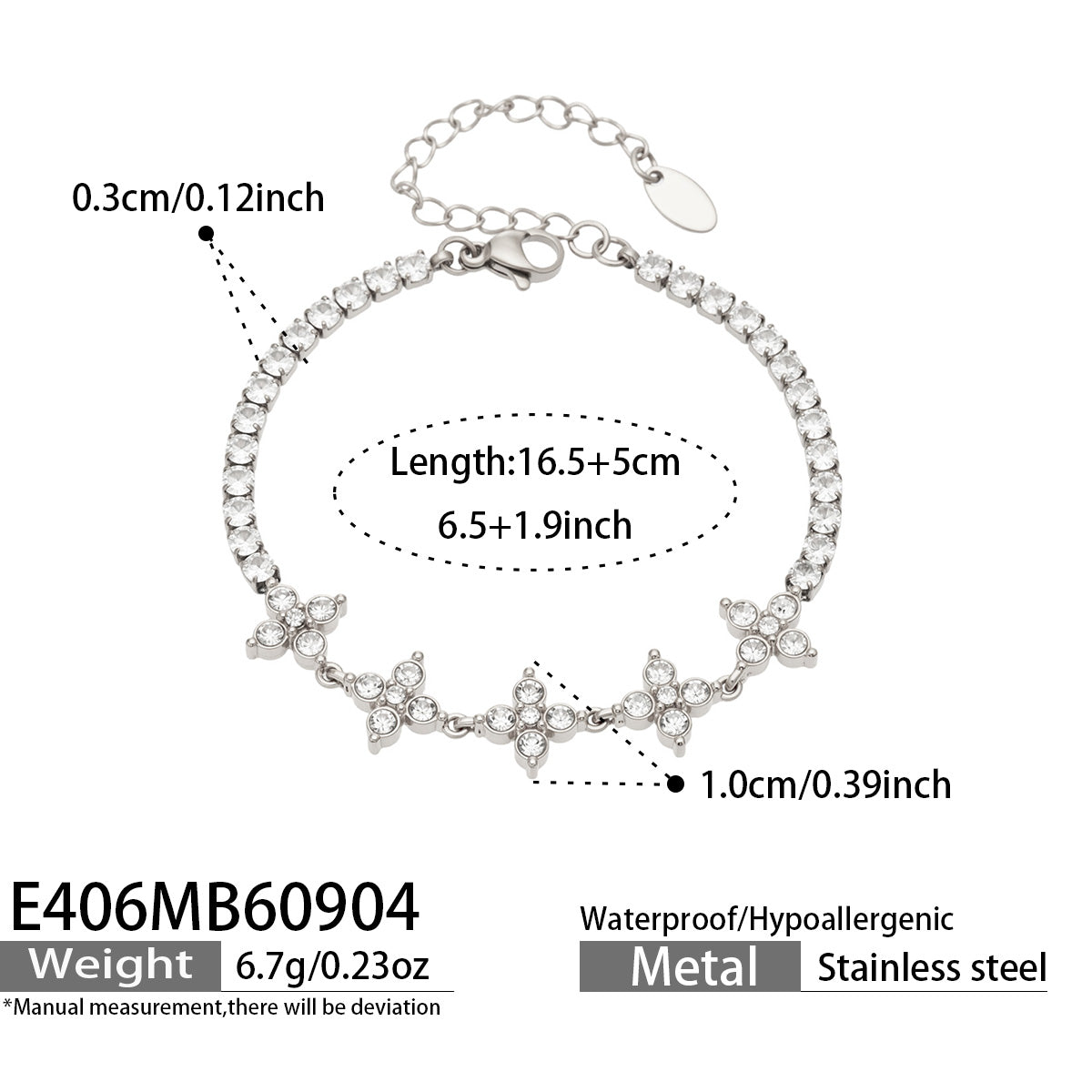 316L Stainless Steel 18K PVD Gold Clover Zircon Bracelet made with 316L stainless steel and 18K PVD gold finish for wholesale jewelry buyers - image 10