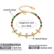 316L Stainless Steel 18K PVD Gold Clover Zircon Bracelet made with 316L stainless steel and 18K PVD gold finish for wholesale jewelry buyers - image 11