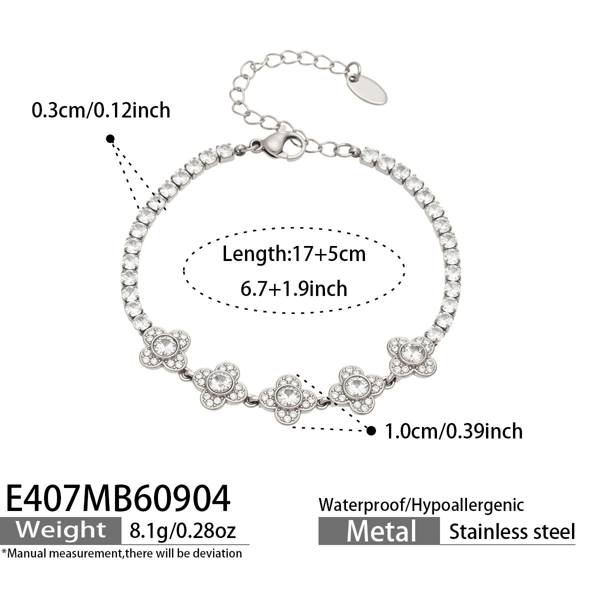 316L Stainless Steel 18K PVD Gold Clover Zircon Bracelet made with 316L stainless steel and 18K PVD gold finish for wholesale jewelry buyers - image 12