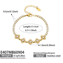 316L Stainless Steel 18K PVD Gold Clover Zircon Bracelet made with 316L stainless steel and 18K PVD gold finish for wholesale jewelry buyers - image 13