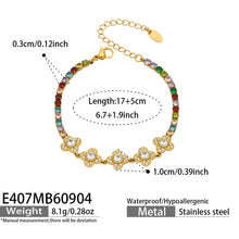 316L Stainless Steel 18K PVD Gold Clover Zircon Bracelet made with 316L stainless steel and 18K PVD gold finish for wholesale jewelry buyers - image 14