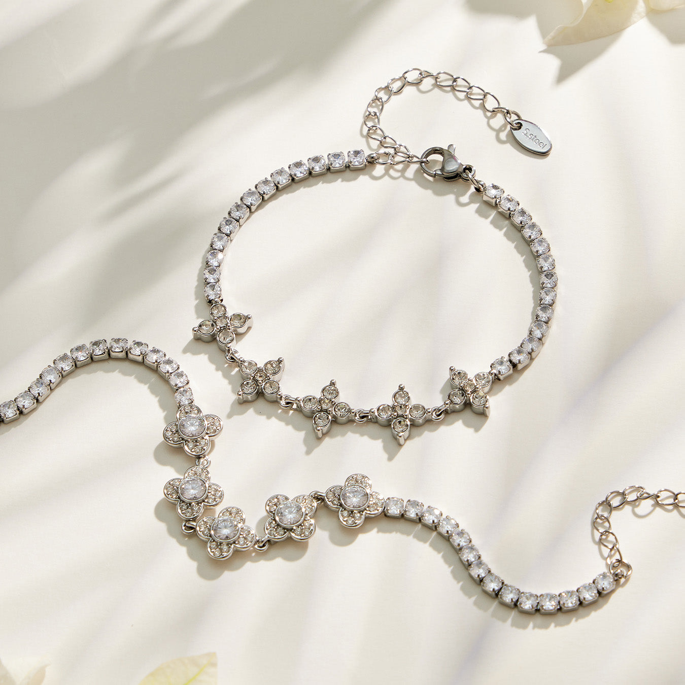 316L Stainless Steel 18K PVD Gold Clover Zircon Bracelet made with 316L stainless steel and 18K PVD gold finish for wholesale jewelry buyers - image 21