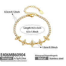 316L Stainless Steel 18K PVD Gold Clover Zircon Bracelet made with 316L stainless steel and 18K PVD gold finish for wholesale jewelry buyers - image 9
