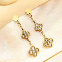 316L Stainless Steel 18K PVD Gold Clover Zircon Earrings made with 316L stainless steel and 18K PVD gold finish for wholesale jewelry buyers - image 19