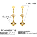 四叶花Champagne锆石Gold / Earrings