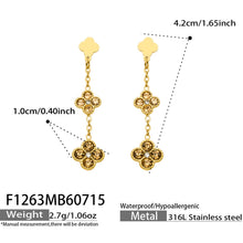 316L Stainless Steel 18K PVD Gold Clover Zircon Earrings made with 316L stainless steel and 18K PVD gold finish for wholesale jewelry buyers - image 23