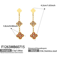316L Stainless Steel 18K PVD Gold Clover Zircon Earrings made with 316L stainless steel and 18K PVD gold finish for wholesale jewelry buyers - image 3