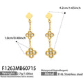 四叶花White锆石Gold / Earrings
