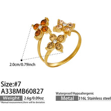 316L Stainless Steel 18K PVD Gold Clover Zircon Ring made with 316L stainless steel and 18K PVD gold finish for wholesale jewelry buyers - image 13