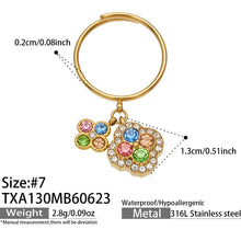 316L Stainless Steel 18K PVD Gold Clover Zircon Ring Set made with 316L stainless steel and 18K PVD gold finish for wholesale jewelry buyers - image 10