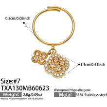 316L Stainless Steel 18K PVD Gold Clover Zircon Ring Set made with 316L stainless steel and 18K PVD gold finish for wholesale jewelry buyers - image 7