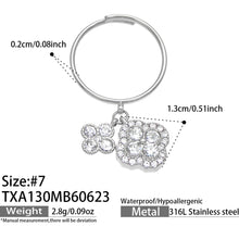 316L Stainless Steel 18K PVD Gold Clover Zircon Ring Set made with 316L stainless steel and 18K PVD gold finish for wholesale jewelry buyers - image 8