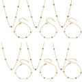 Bezel-Set CZ Station Necklace & Bracelet | Stainless Steel