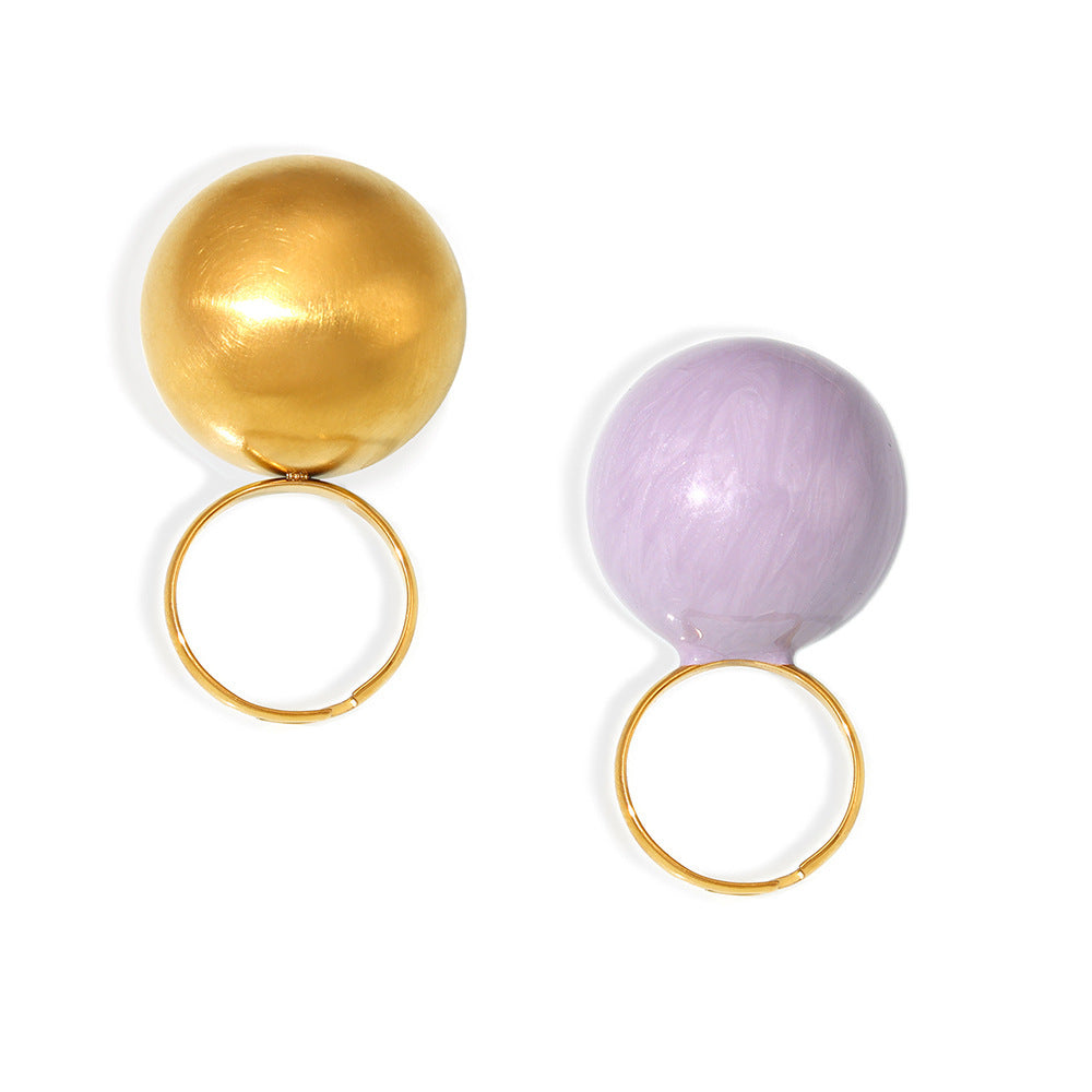 316L Stainless Steel 18K PVD Gold Colorful Enamel Ring made with 316L stainless steel and 18K PVD gold finish for wholesale jewelry buyers - image 5