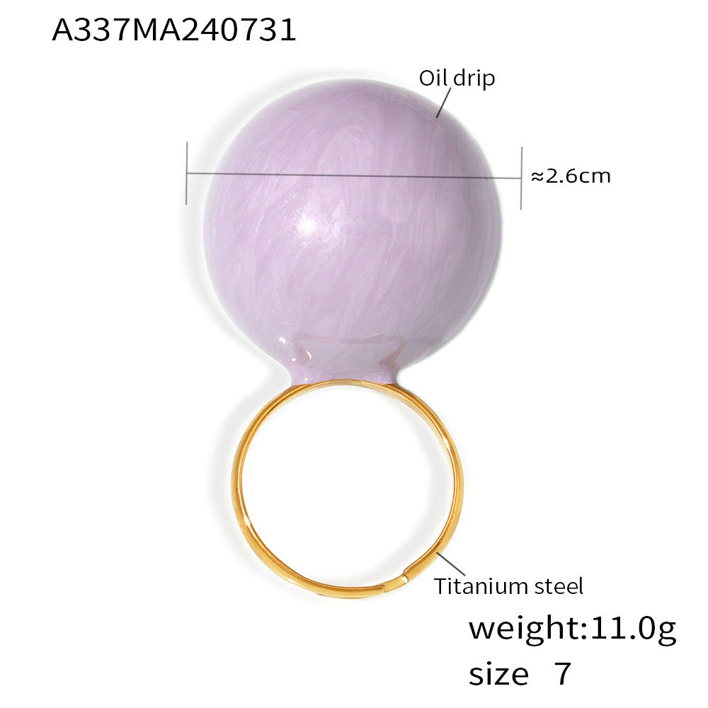 316L Stainless Steel 18K PVD Gold Colorful Enamel Ring made with 316L stainless steel and 18K PVD gold finish for wholesale jewelry buyers - image 6
