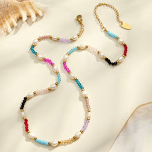 316L Stainless Steel 18K PVD Gold Colorful Natural Stone Necklace made with 316L stainless steel and 18K PVD gold finish for wholesale jewelry buyers - image 19