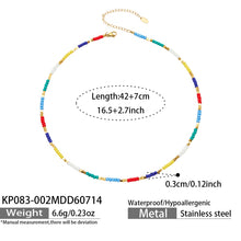 316L Stainless Steel 18K PVD Gold Colorful Natural Stone Necklace made with 316L stainless steel and 18K PVD gold finish for wholesale jewelry buyers - image 6