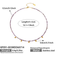 316L Stainless Steel 18K PVD Gold Colorful Natural Stone Necklace made with 316L stainless steel and 18K PVD gold finish for wholesale jewelry buyers - image 7