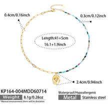 316L Stainless Steel 18K PVD Gold Colorful Natural Stone Necklace made with 316L stainless steel and 18K PVD gold finish for wholesale jewelry buyers - image 8