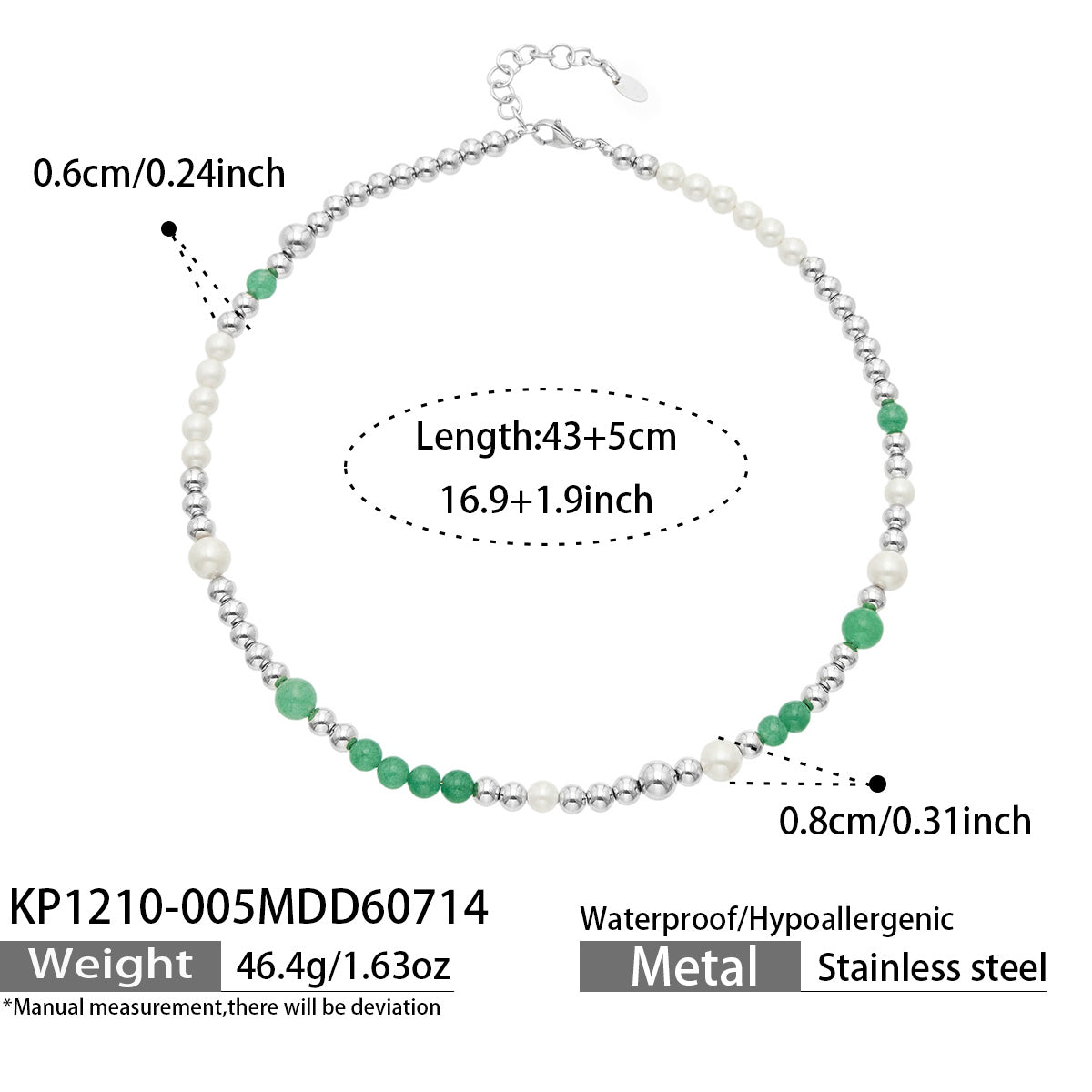 316L Stainless Steel 18K PVD Gold Colorful Natural Stone Necklace made with 316L stainless steel and 18K PVD gold finish for wholesale jewelry buyers - image 9