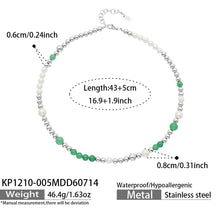 316L Stainless Steel 18K PVD Gold Colorful Natural Stone Necklace made with 316L stainless steel and 18K PVD gold finish for wholesale jewelry buyers - image 9