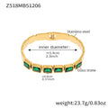 Z518 Gold Green Glass Stone Bracelet