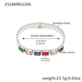 Z518 Silver Colored Glass Stone Bracelet